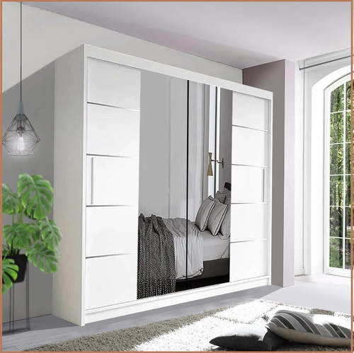 Sliding wardrobe with mirror - with,