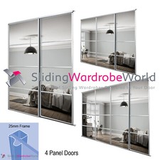 4 Panel Silver Framed Mirror